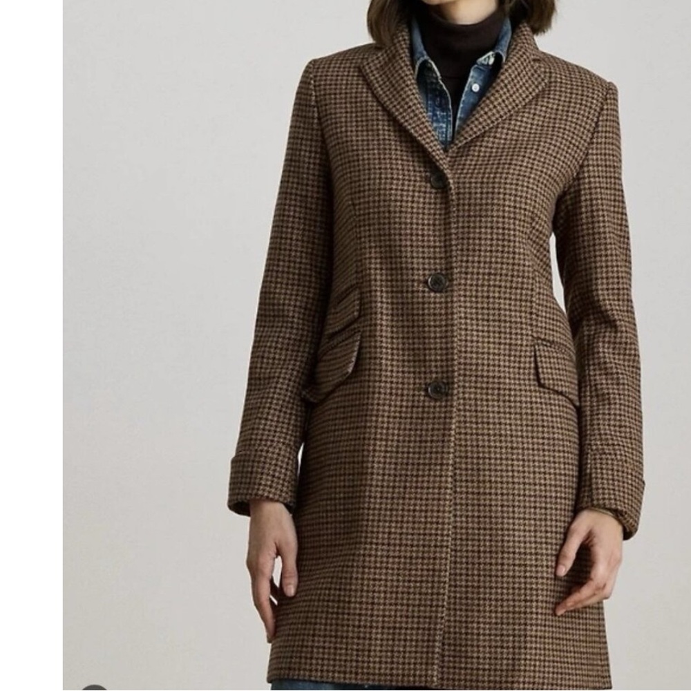 Lauren Ralph Lauren Dark Plaid Jacket with Buckle